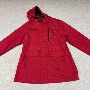 CB Sport Hooded Jacket XL Red Fleece Lined Full Zip Parka Utility Outdoor Coat